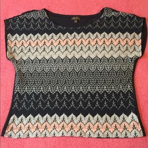 Pink and Blue Chevron Knitted Top